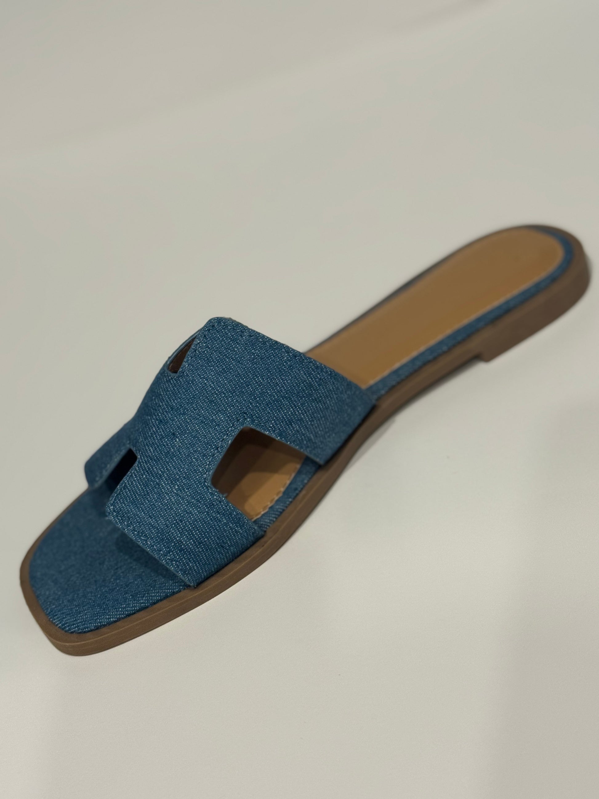 denim slides