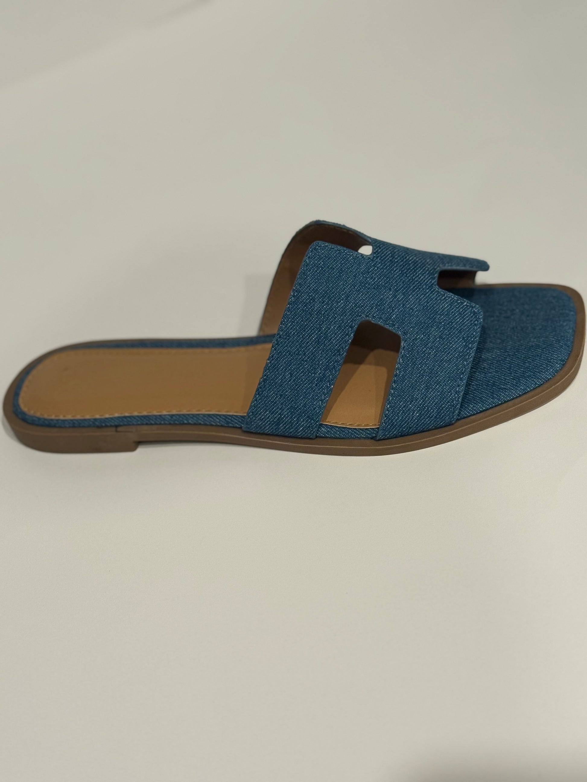 denim slides