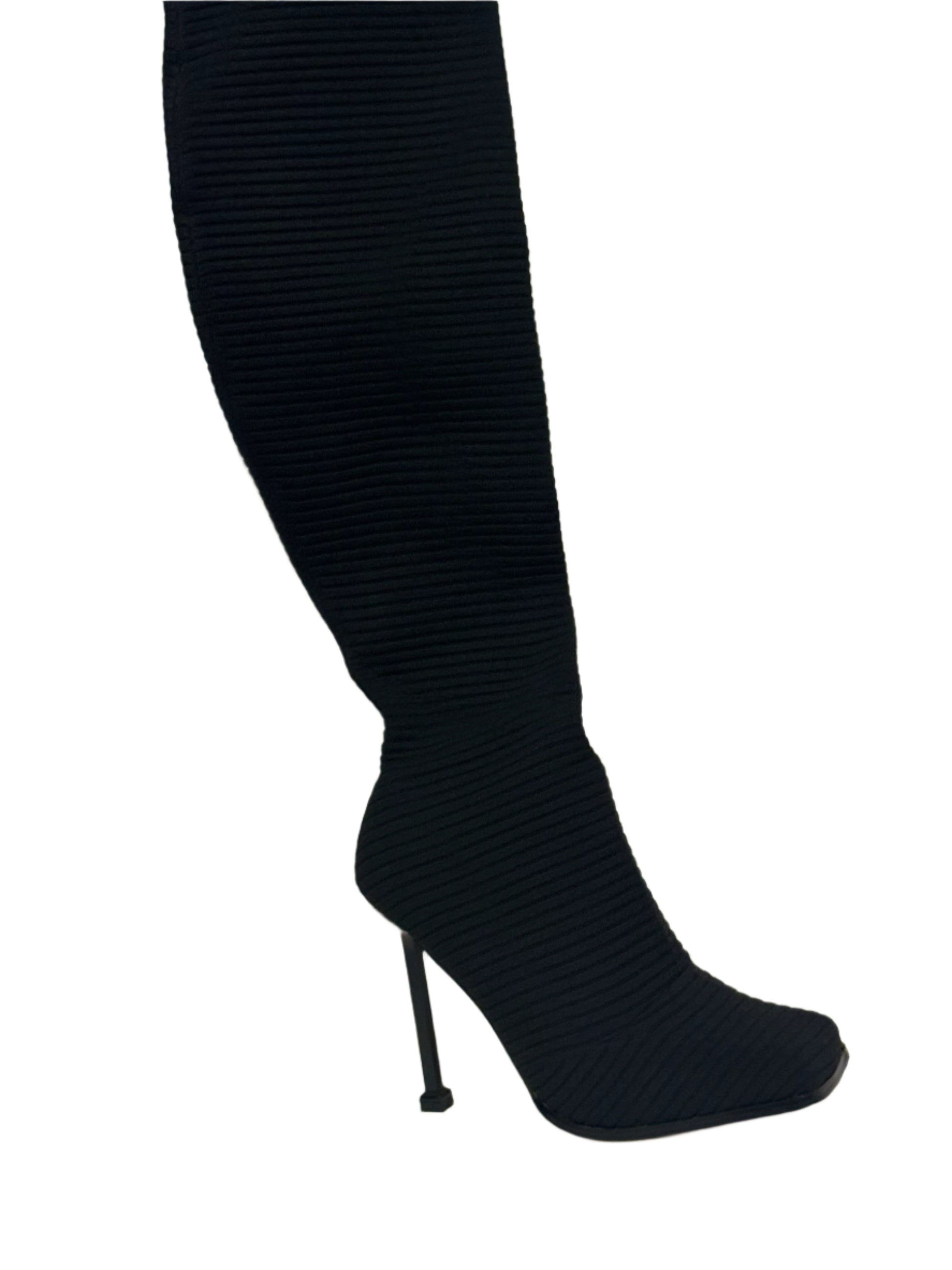 black thigh boot
