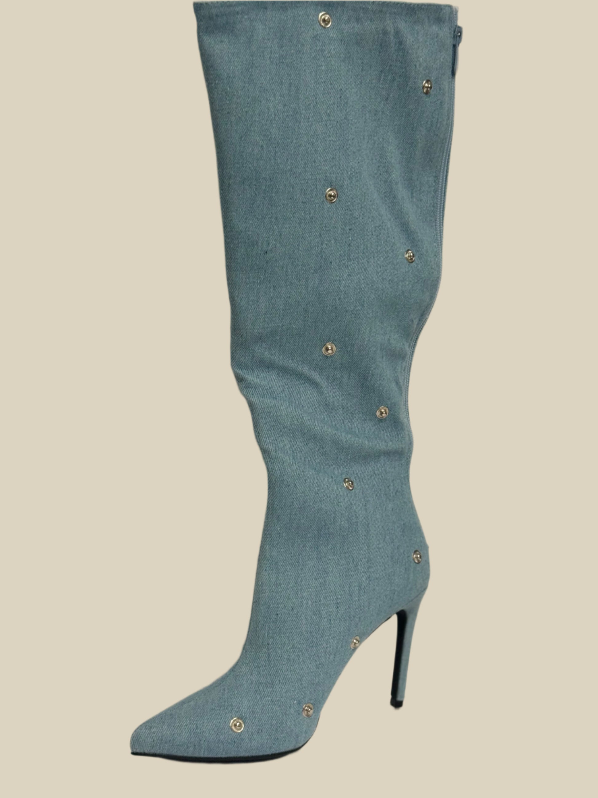Denim boots