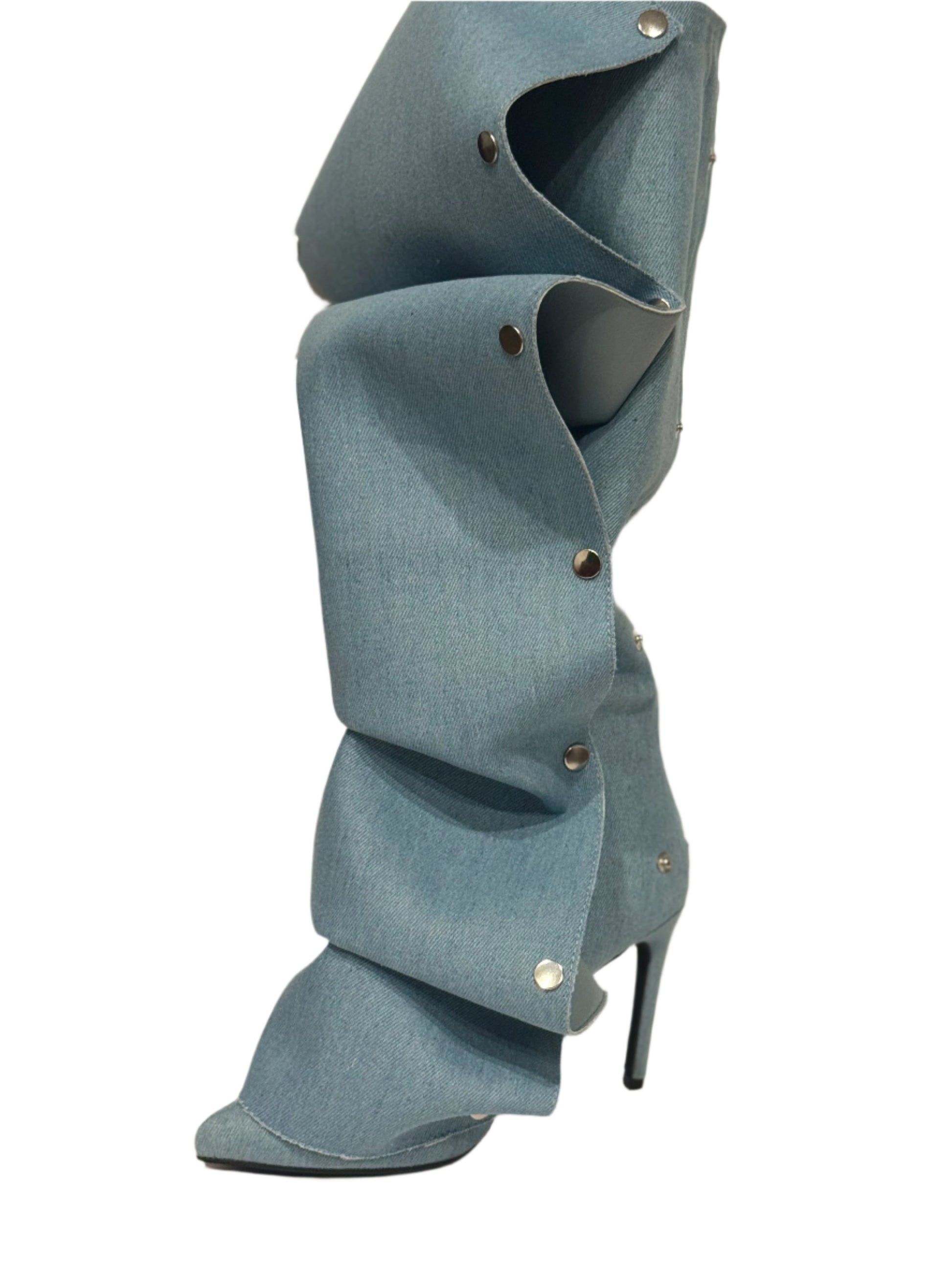 Denim boots