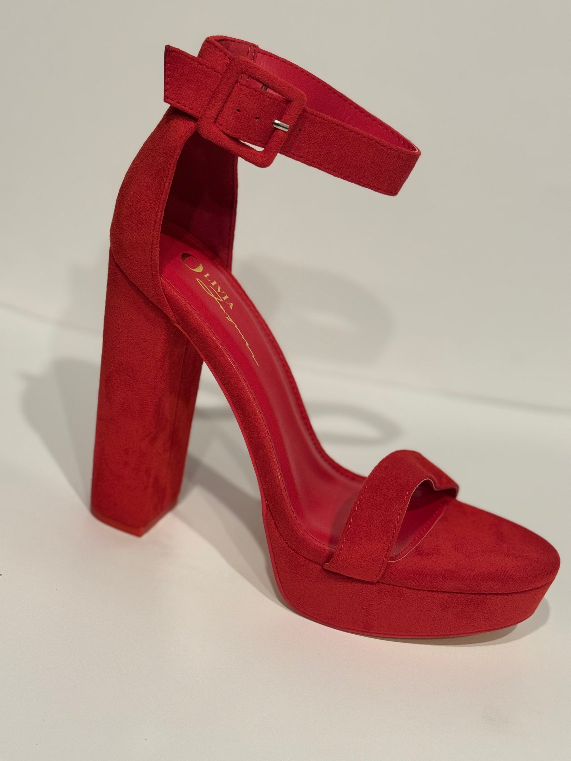 red wedge heel