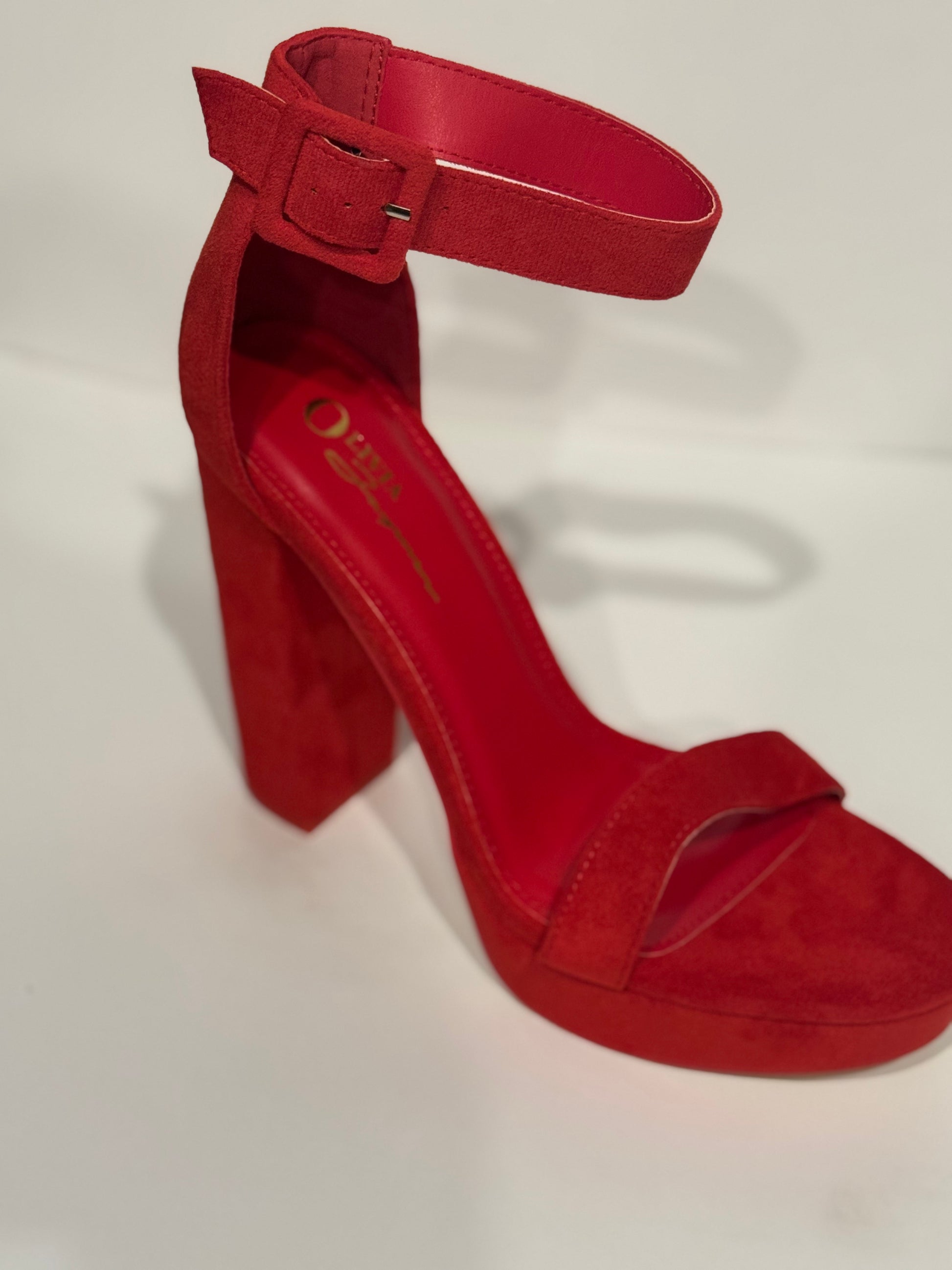 red wedge heel