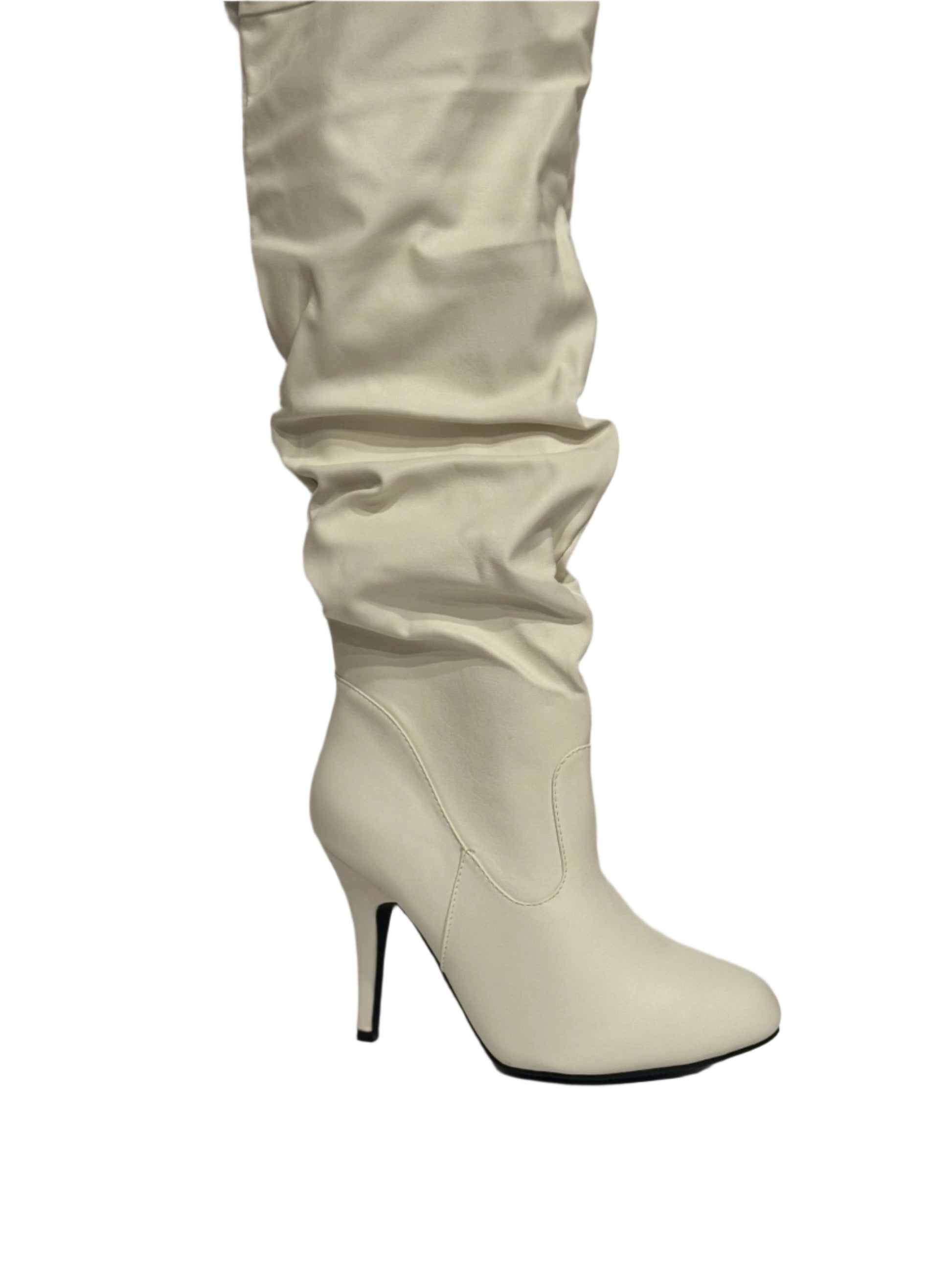 white thigh boot
