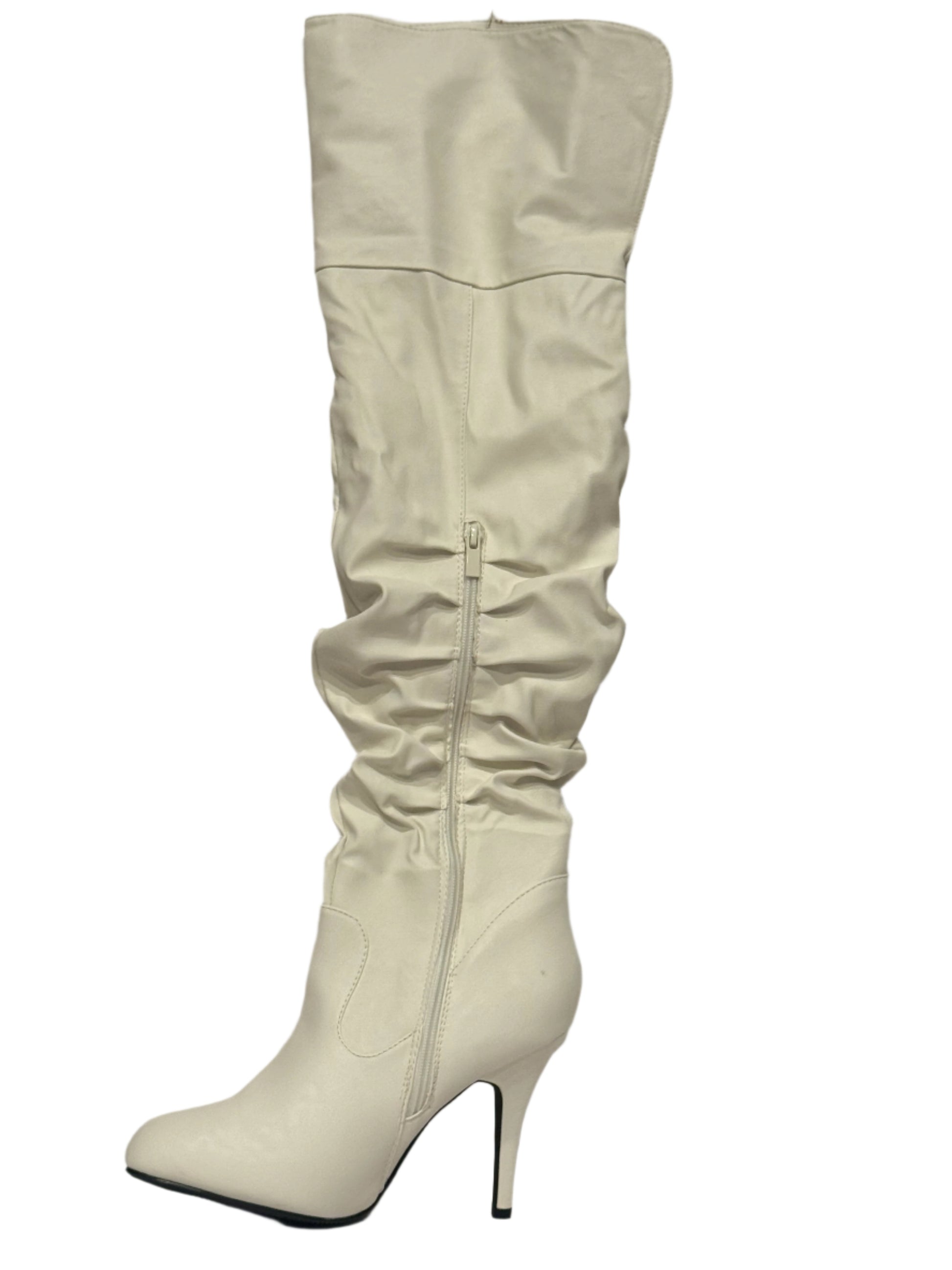 white thigh boot