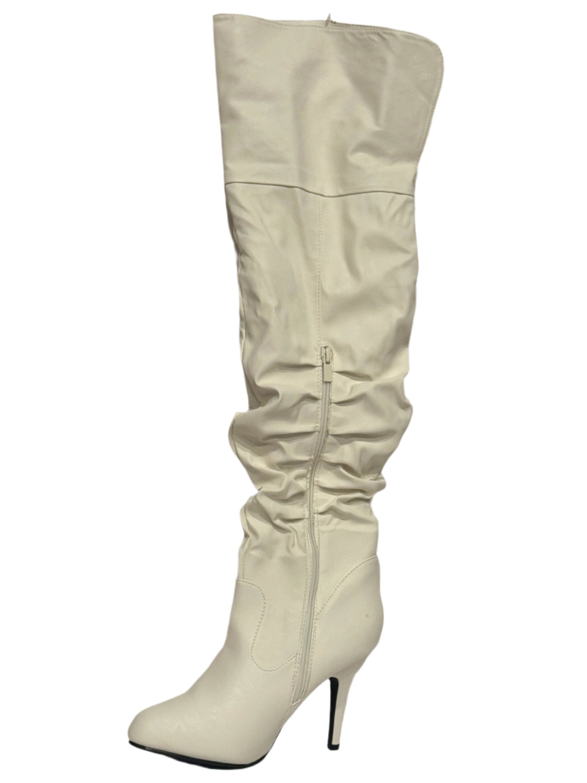white thigh boot